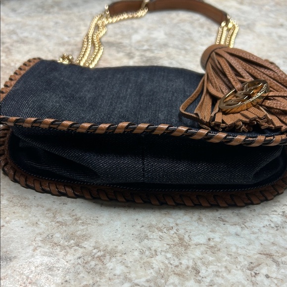 Michael Kors Denim and brown leather Shoulder Bag - Picture 3 of 6